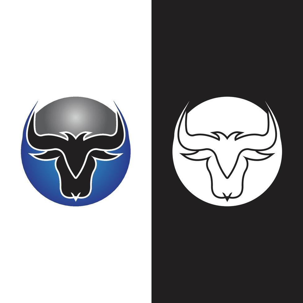 icono de vector de logotipo de cabeza de toro