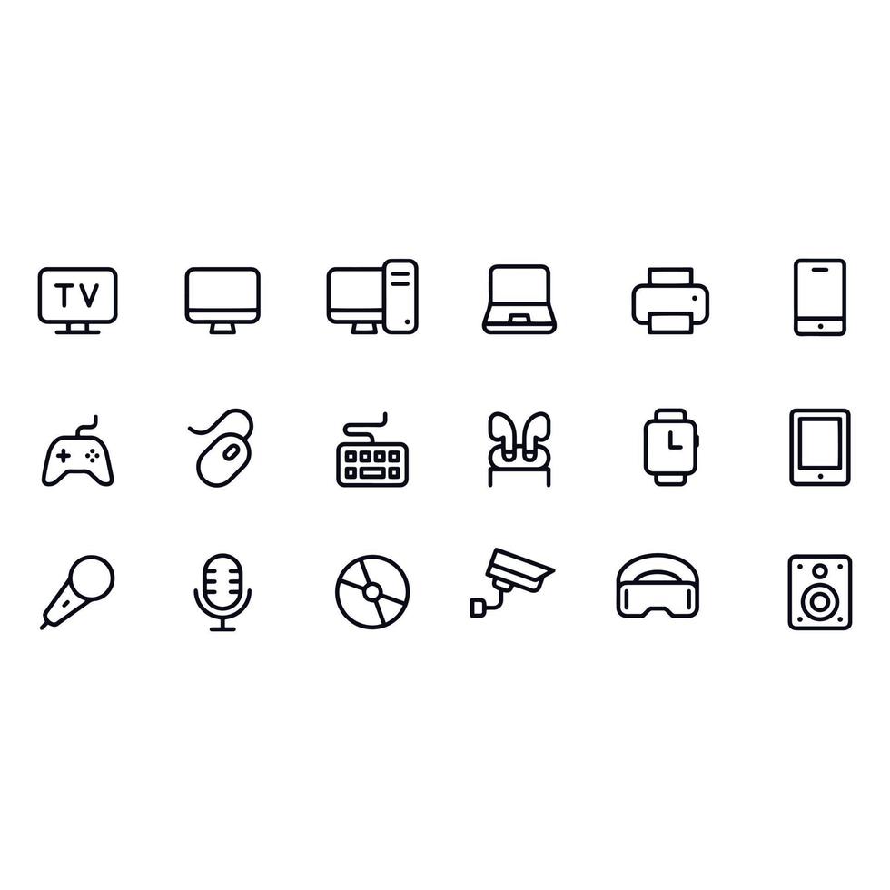 Devices Line Icons vector design