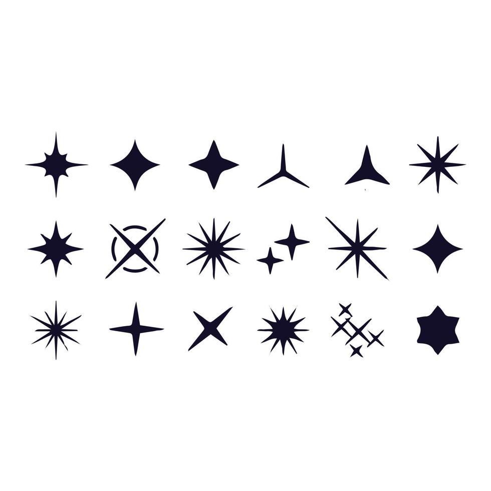 Sparkle icons set vector design