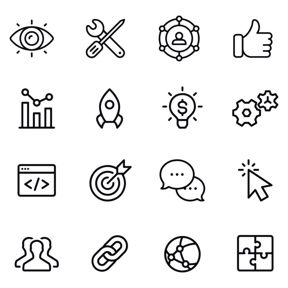 Internet Marketing Line Icons vector design