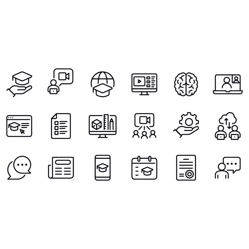 e-learning icons vector design