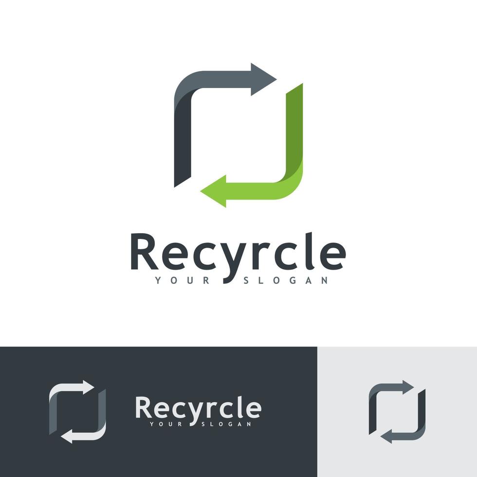 Recycle logo icon vector. recycling illustration  symbol, rotation arrow icon vector