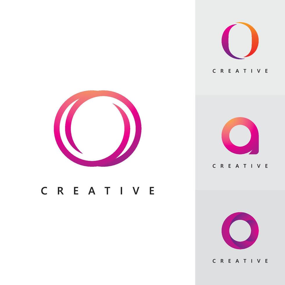 plantilla de vector de logotipo de letra o, diseño de logotipo inicial de letra o creativa