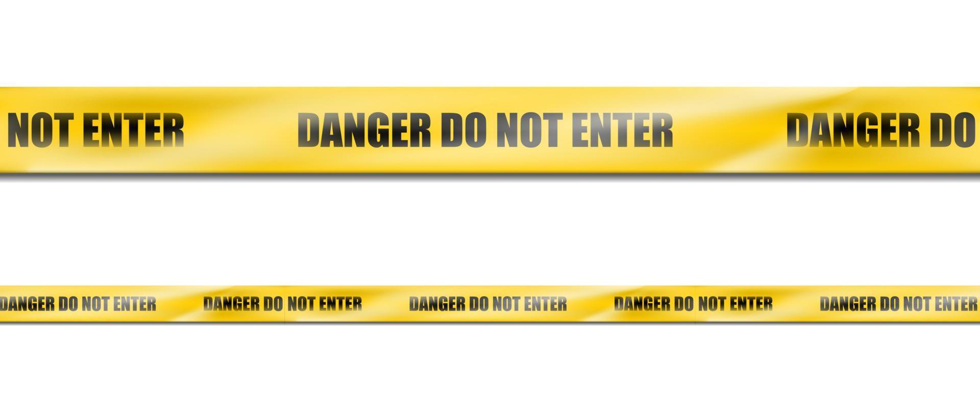 3d realistic vector hazard yellow striped ribbon, caution tape of warning signs for crime scene or construction area.  Isolated on transparent.