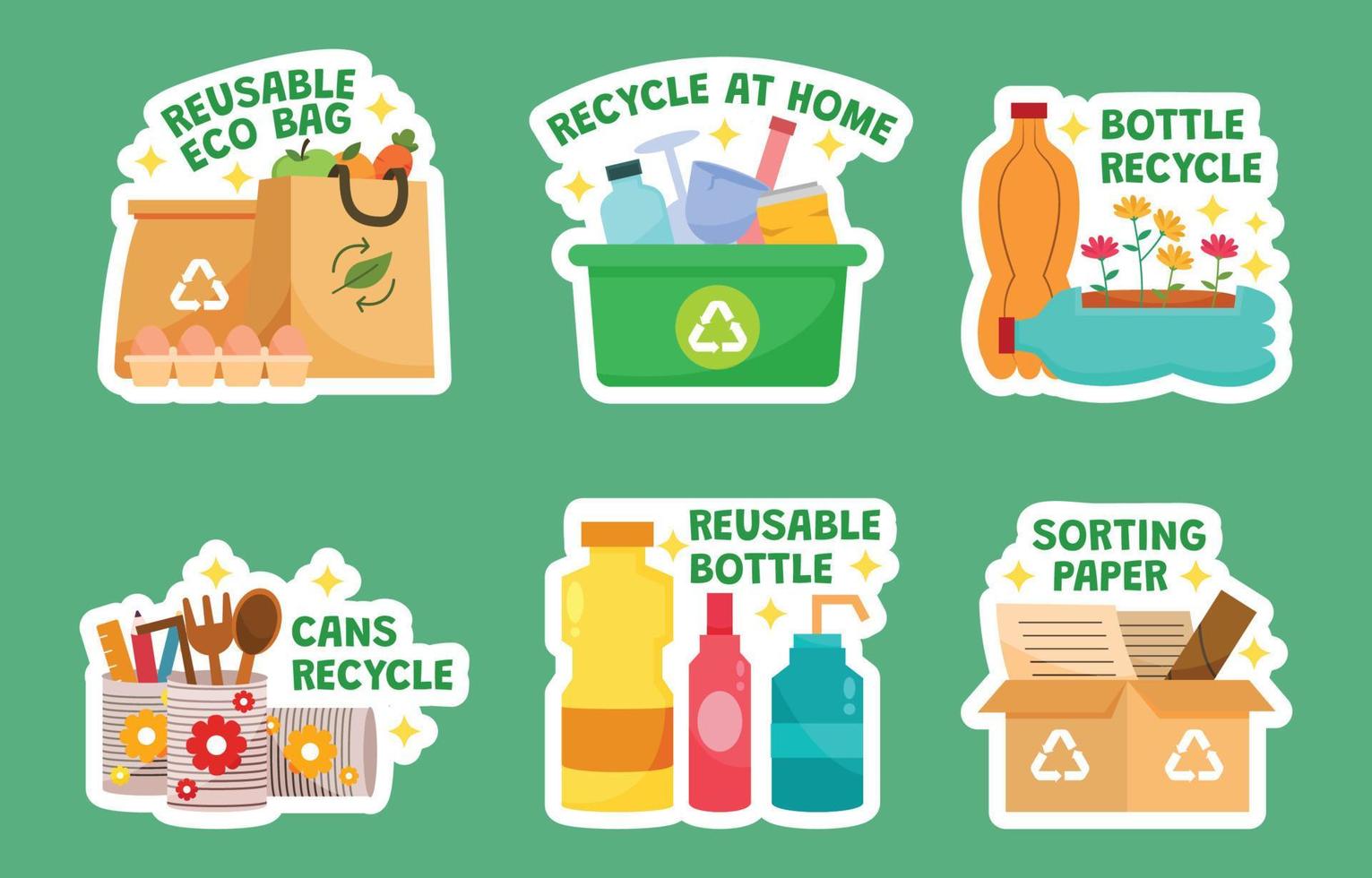 Recycling Sticker Set vector