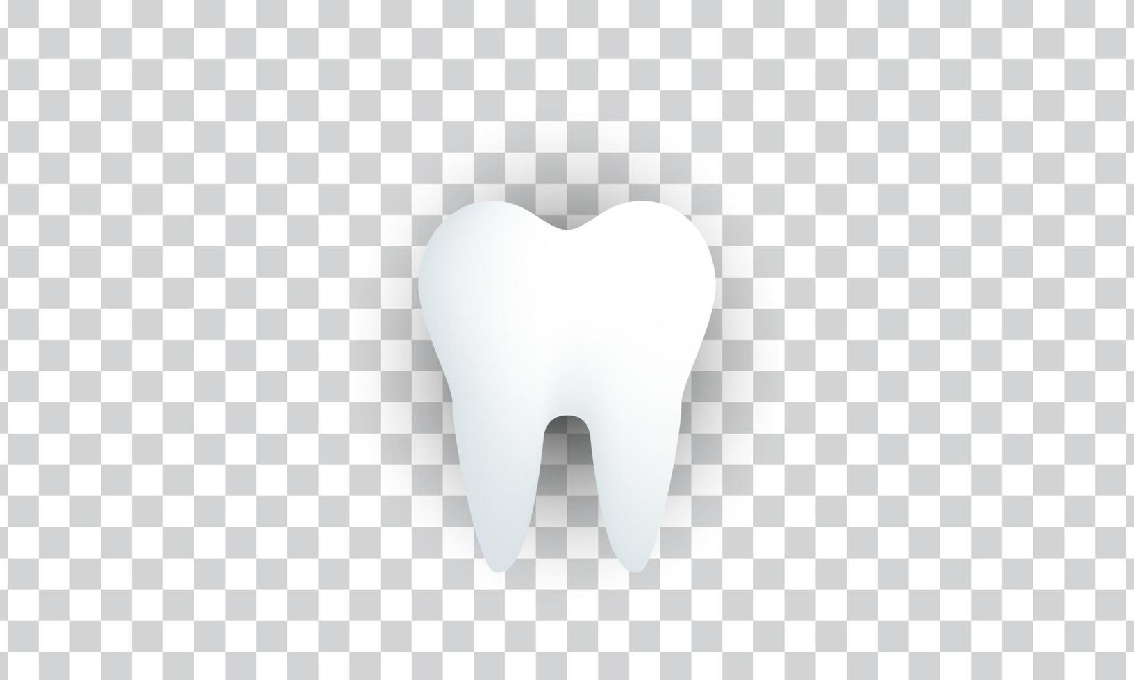 diseño único de icono de diente o dental blanco 3d aislado en vector