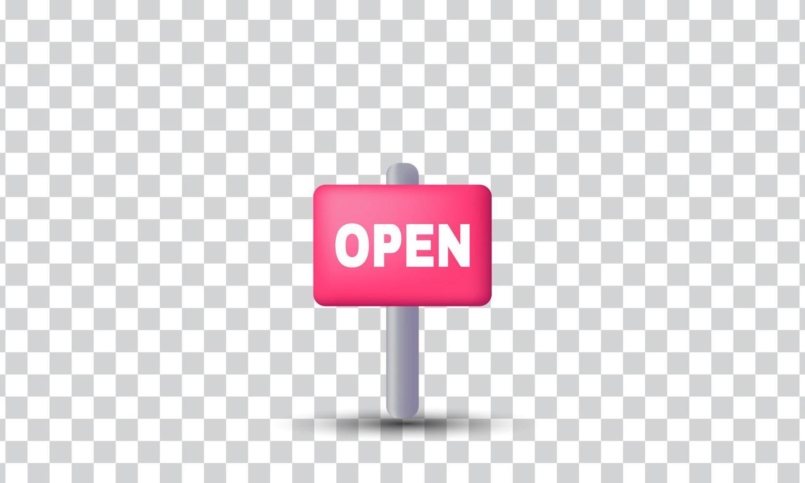unique 3d open sign concept design icon isolated on vector