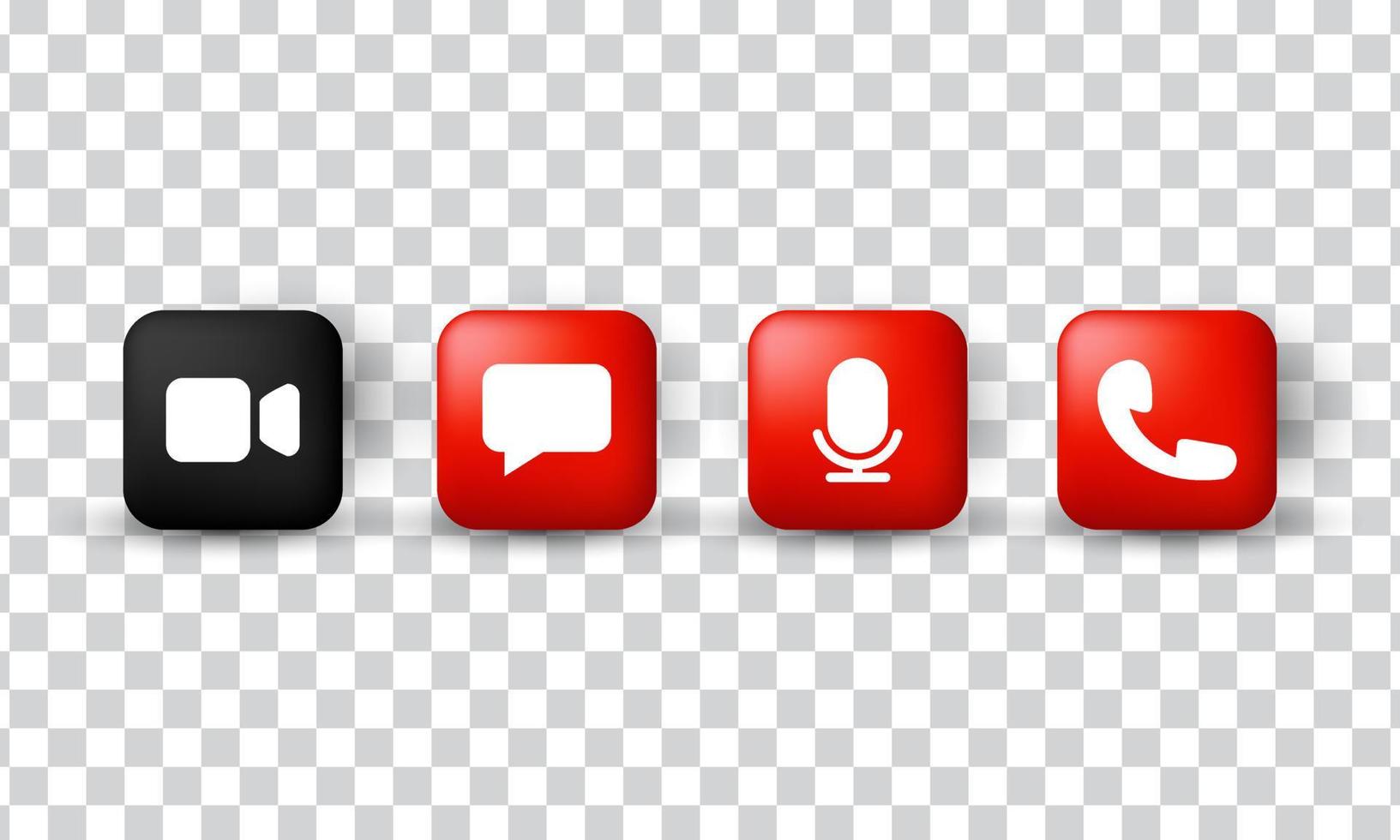 unique creative 3d video audio call design icon isolated on vector