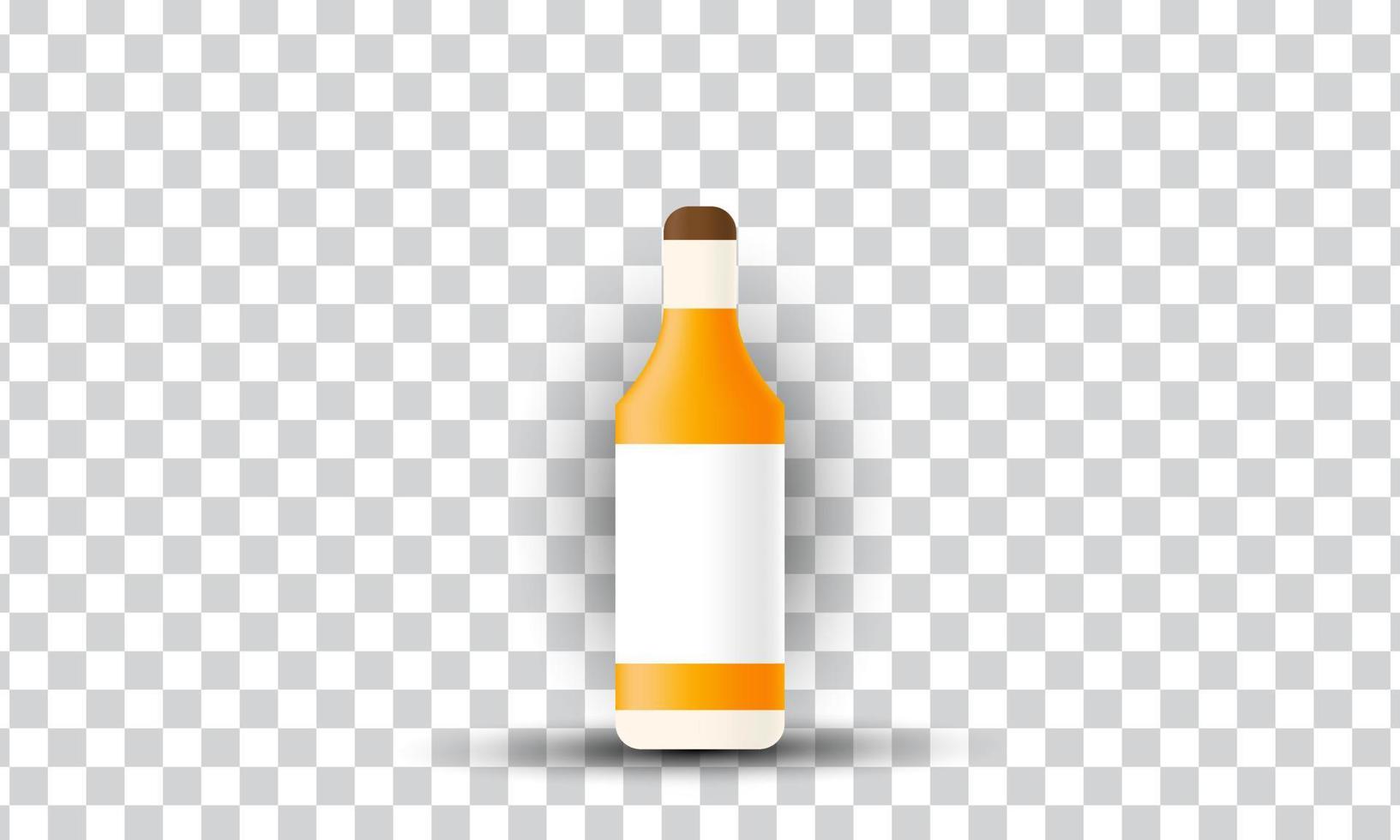 icono de diseño de jugo de naranja de botella 3d creativo único aislado en vector