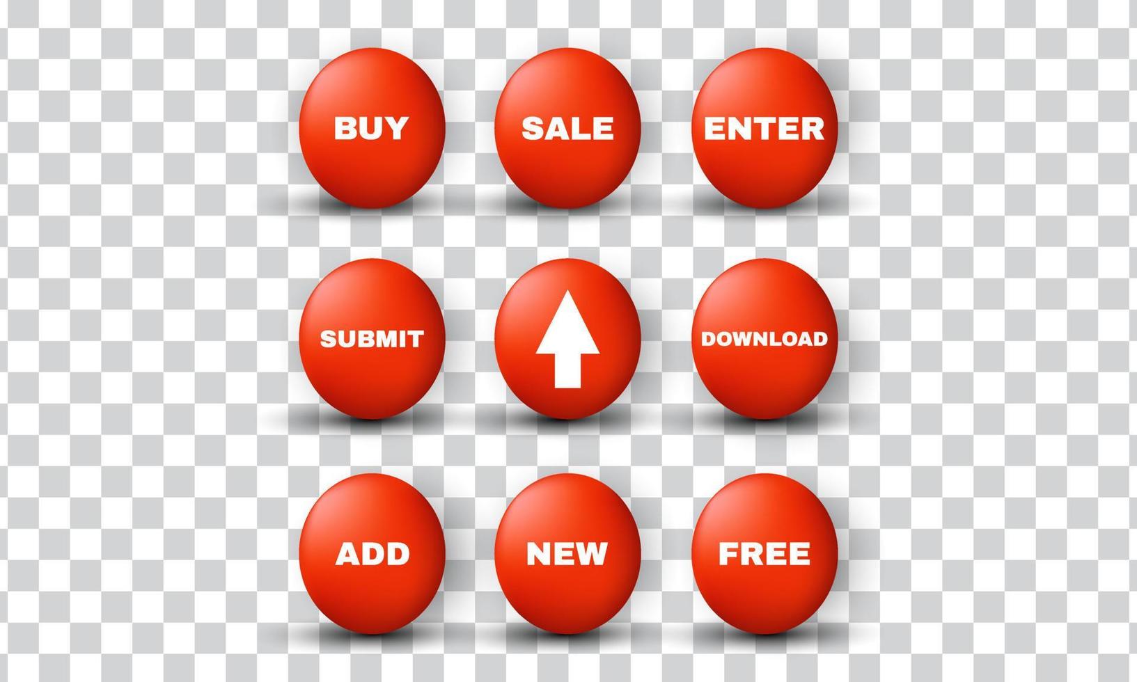unique creative 3d style button red icon isolated on vector