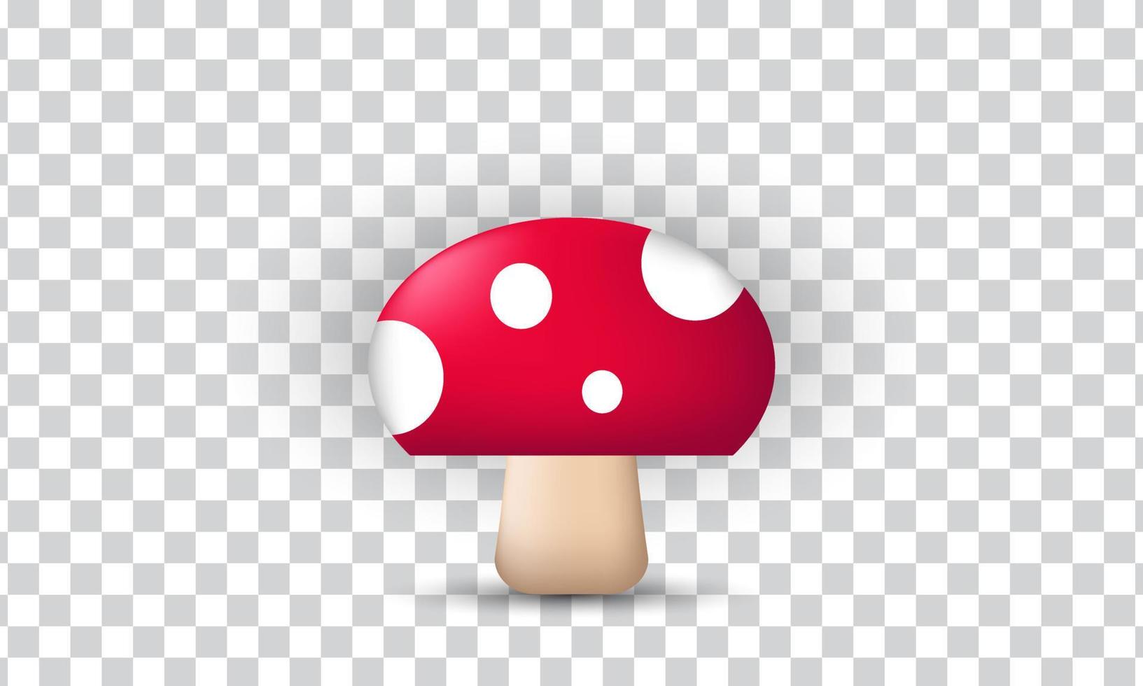 unique 3d cute red mushroom concept design icon isolated on vector