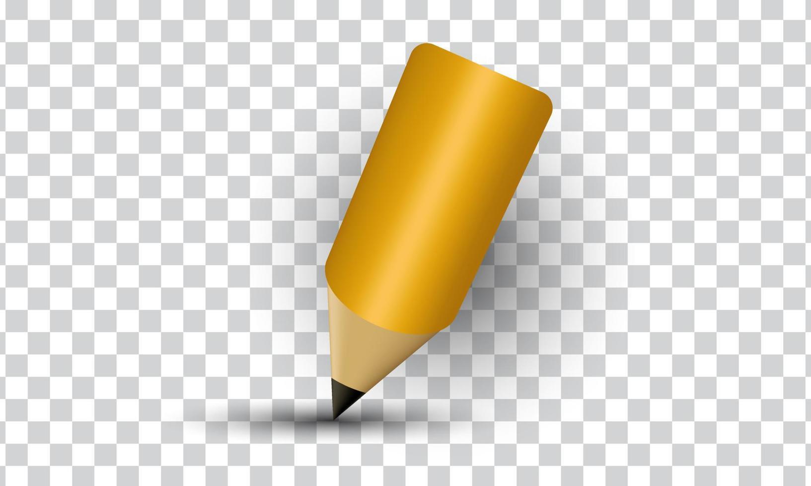 icono de diseño de concepto de lápiz amarillo 3d vector único aislado en
