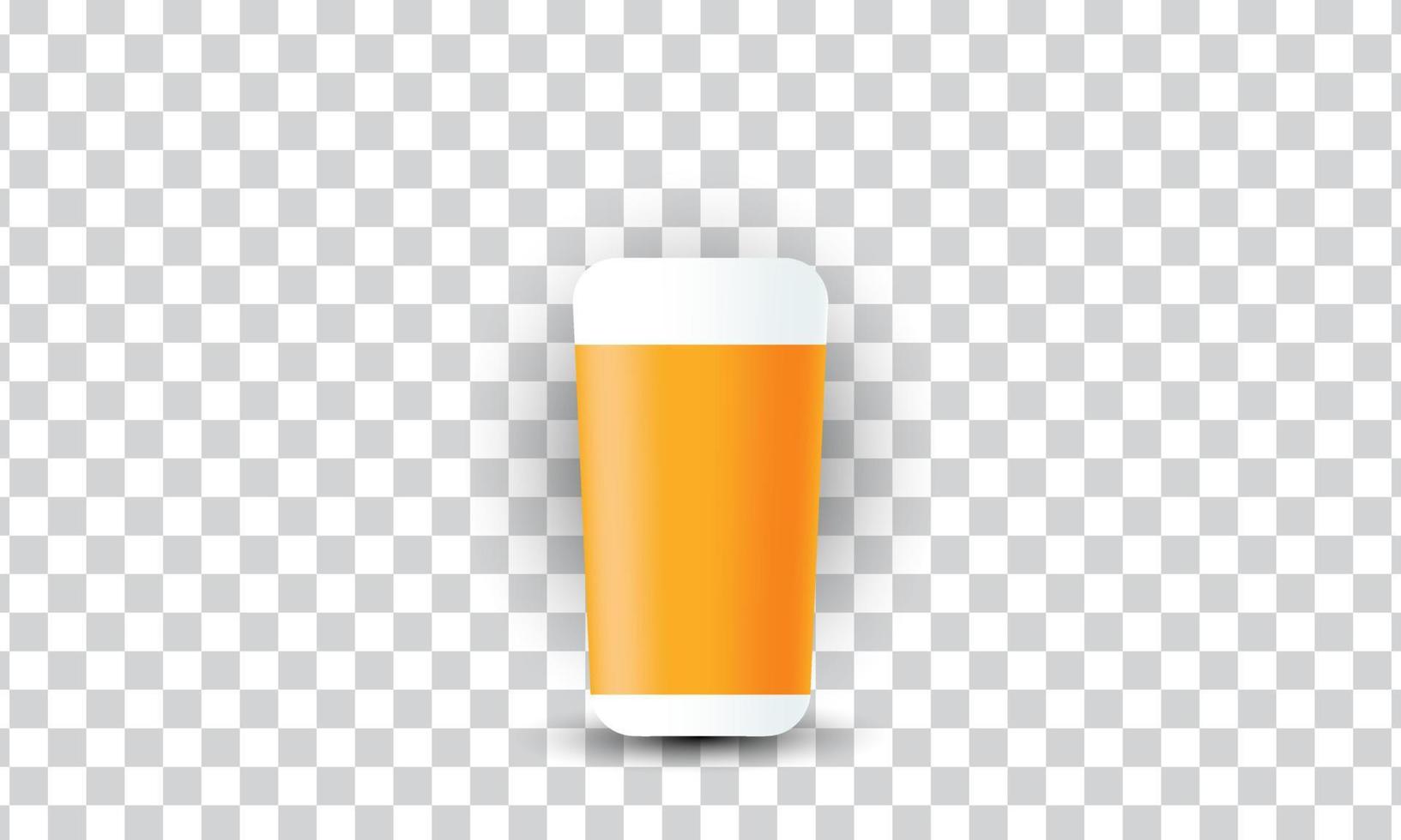 unique creative 3d glass orange juice design icon isolated on vector