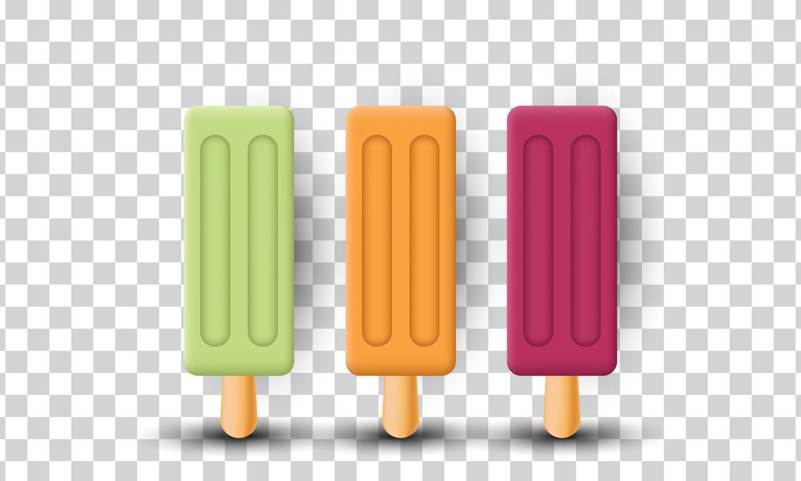 unique creative three 3d ice cream cute object design icon isolated on vector