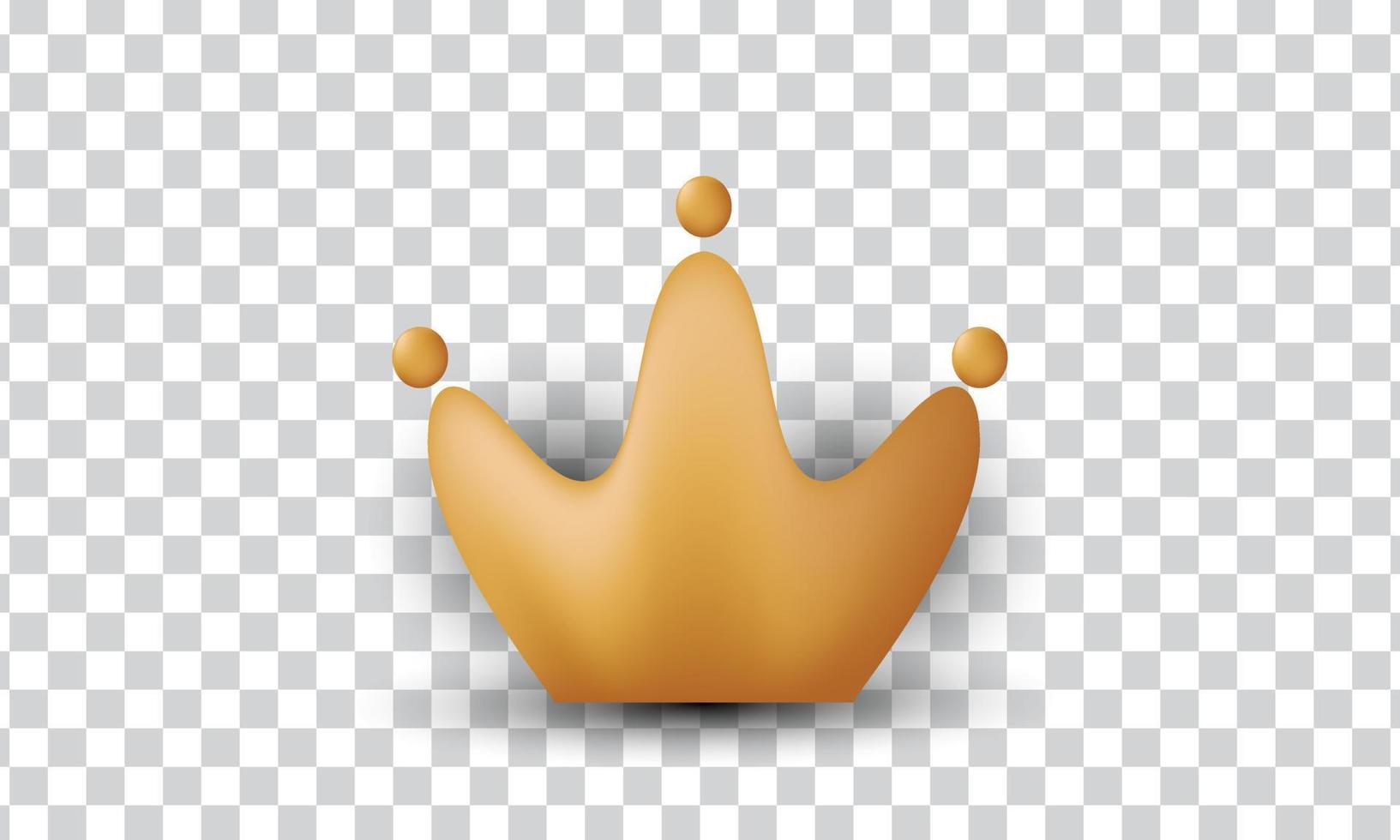 unique creative 3d style crown icon isolated on vector