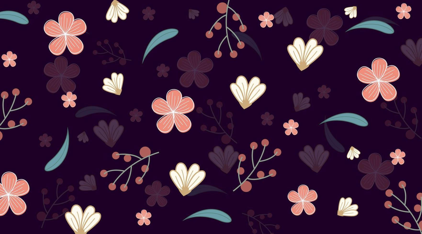 Beautiful floral pattern background free vector illustration
