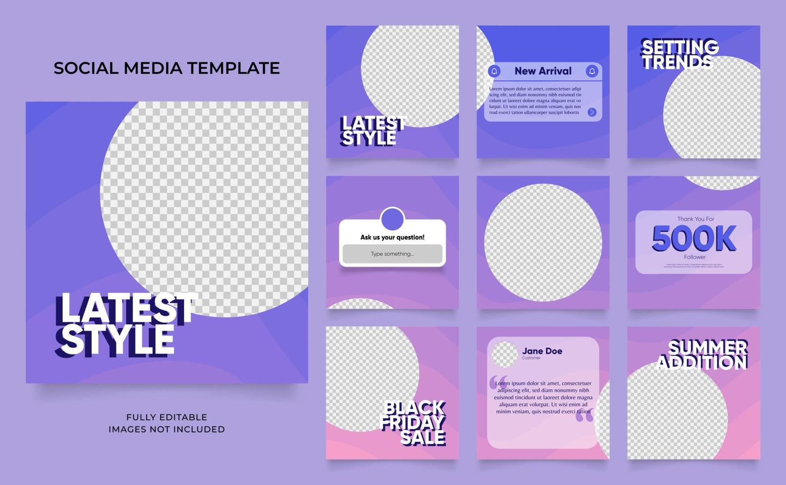 social media template banner fashion sale promotion vector