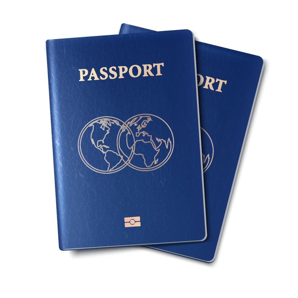 Ilustración de icono de vector realista 3d de pasaporte.