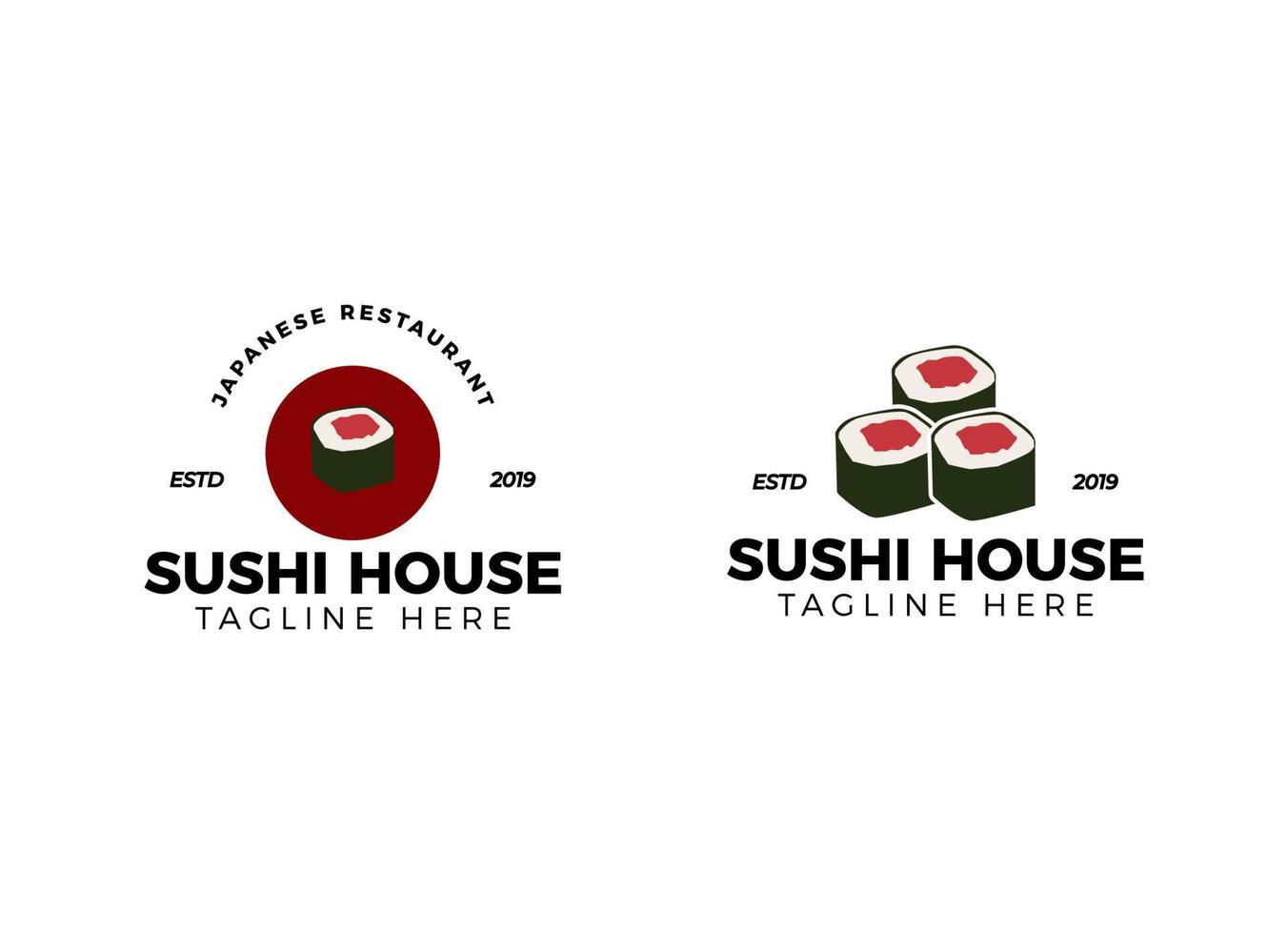 Sushi logo fish food japan restaurant vector
