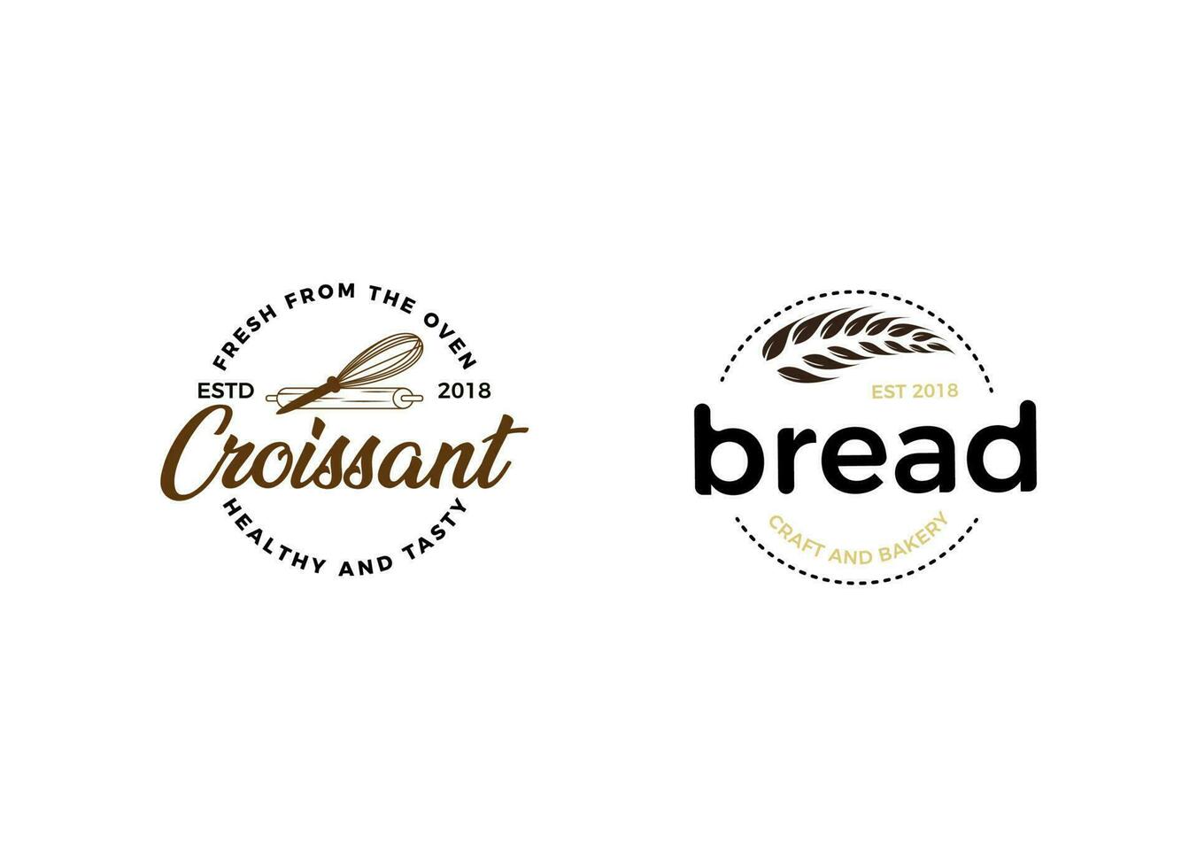 Bakery and bread logo design template vector