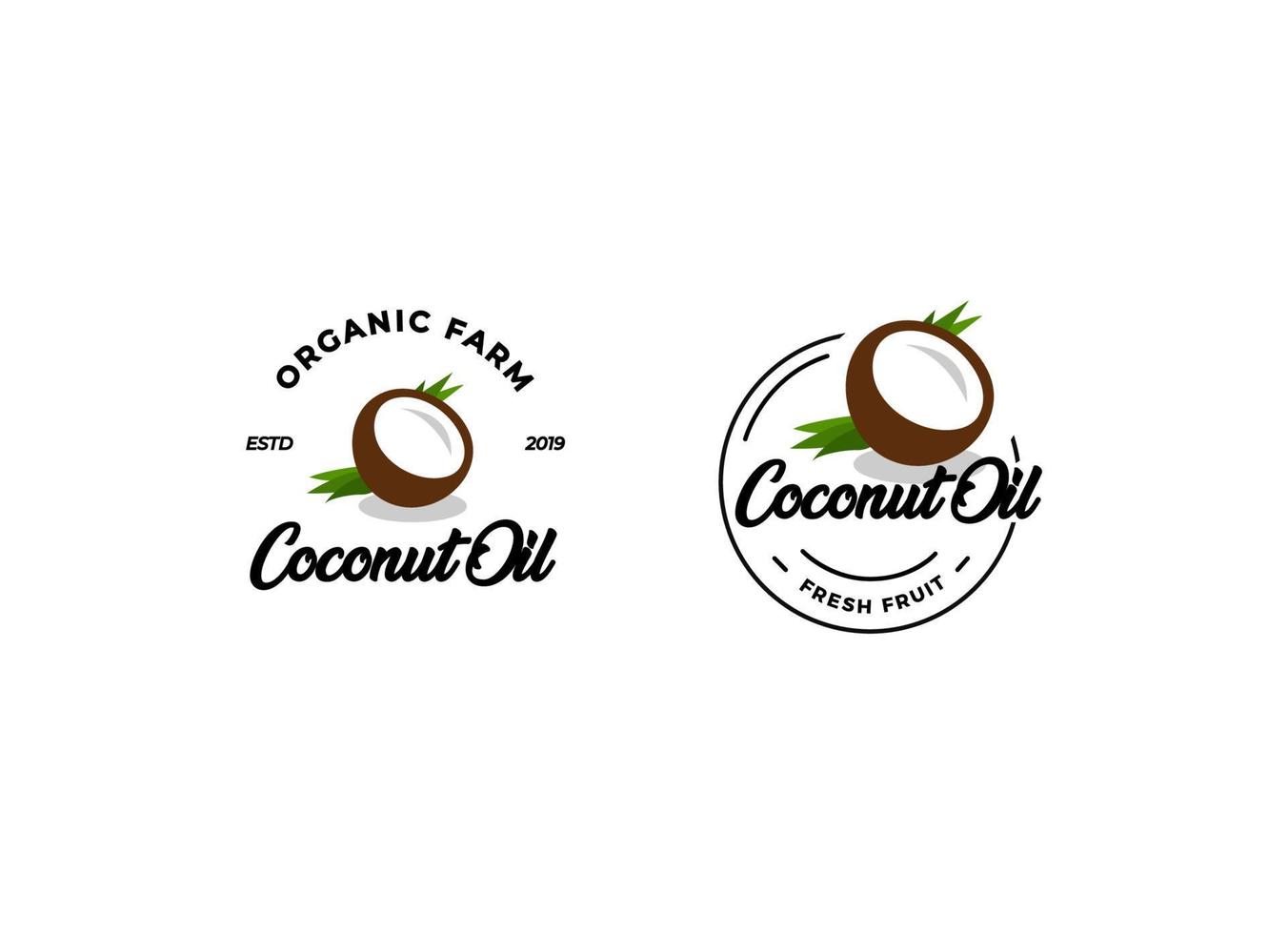 Coconut oil logo design template. vector