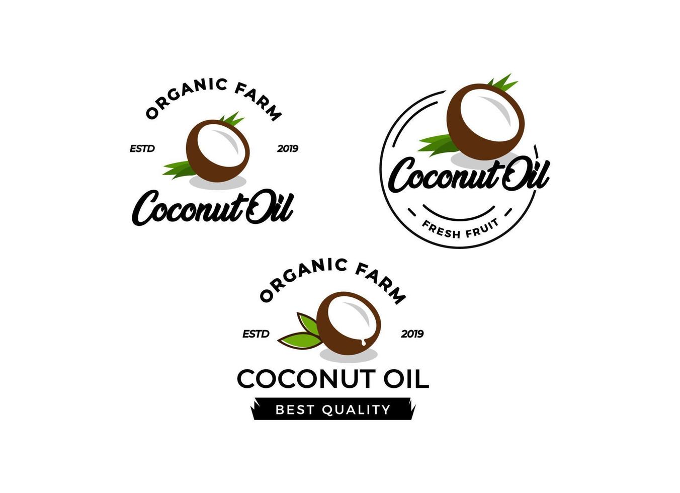 Coconut oil logo design template. vector