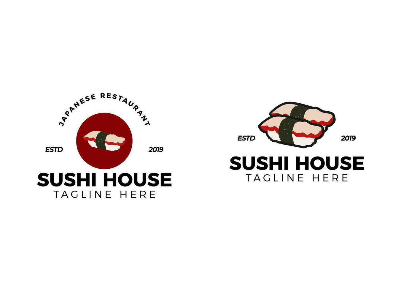 Sushi Restaurant Logo Design Template. vector