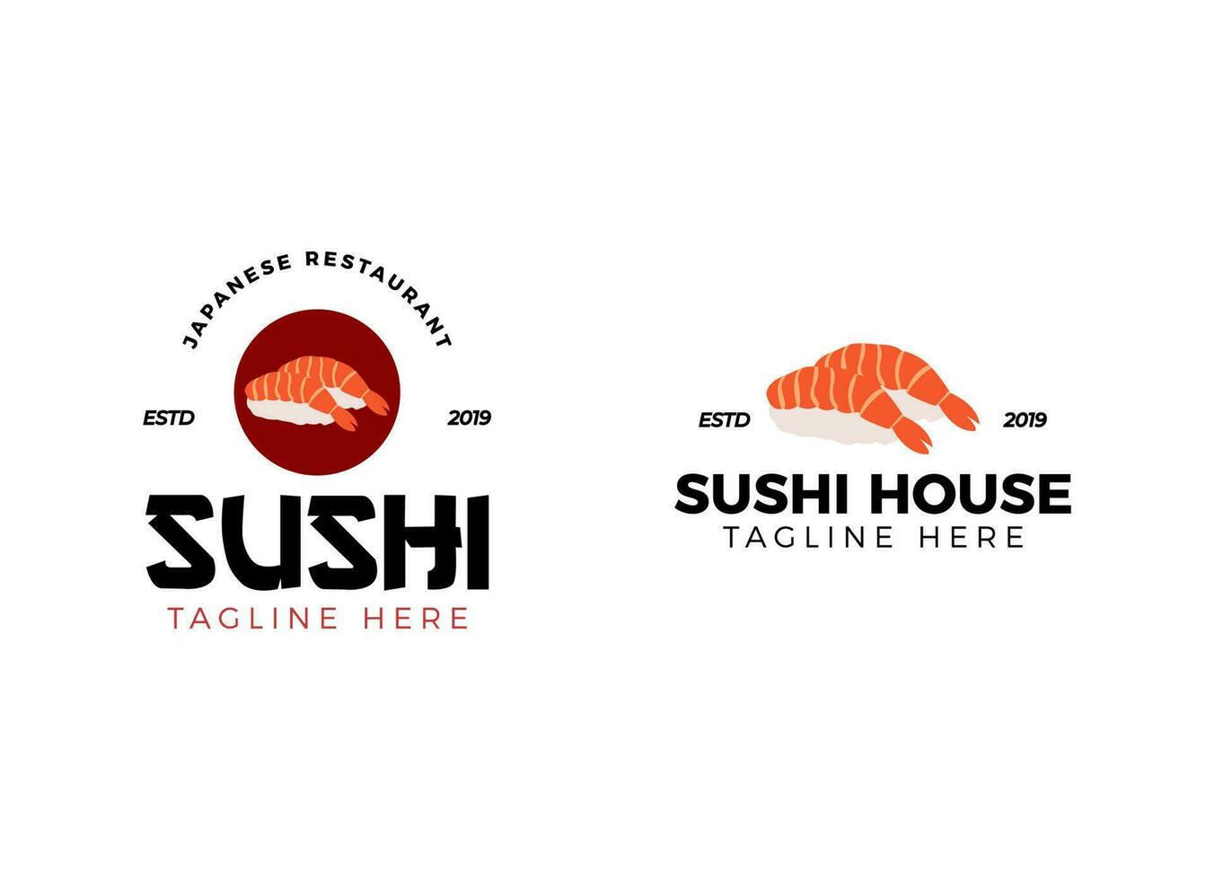Sushi Restaurant Logo Design Template. vector