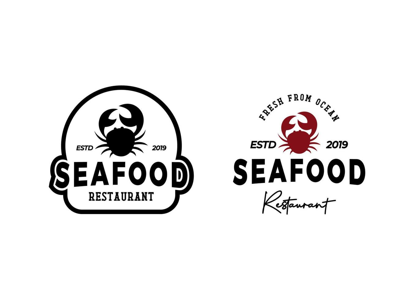Seafood Restaurant Logo Design Template. vector