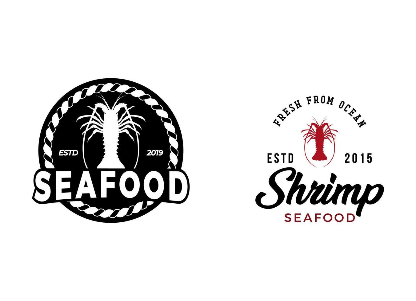 Seafood Restaurant Logo Design Template. vector