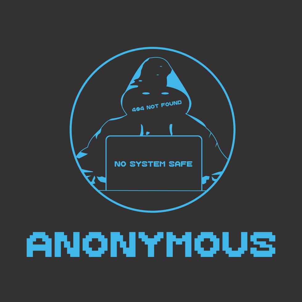 Hacker Anonymous Logo Icon simple vector flat design