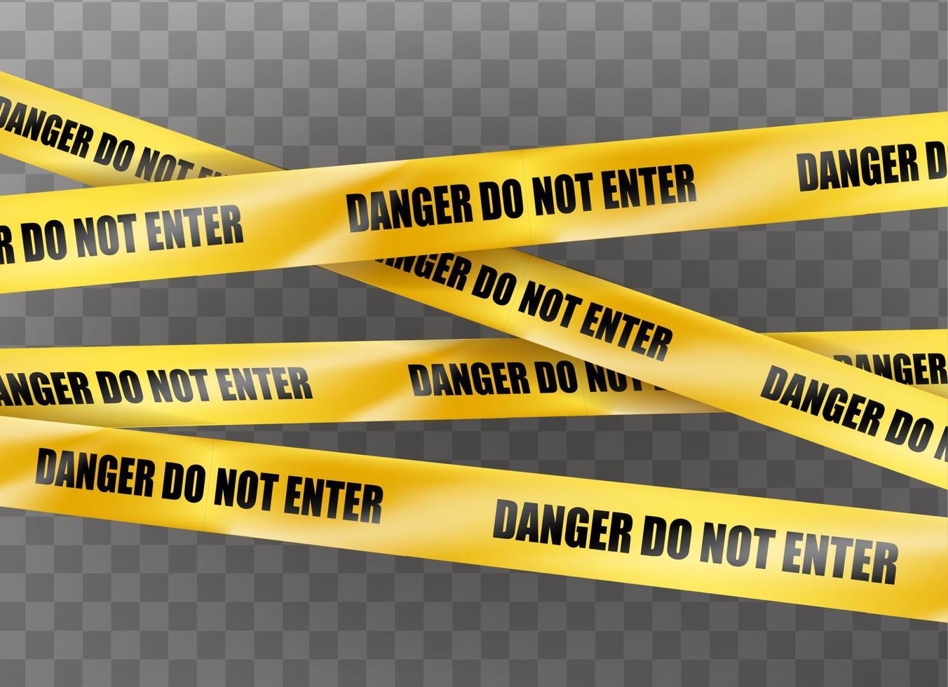 3d realistic icon. Yellow ribbon danger do not enter. Warning signs. vector