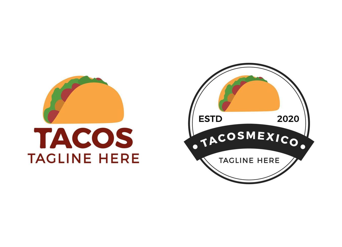 ilustración de diseño de logotipo de vector de tacos