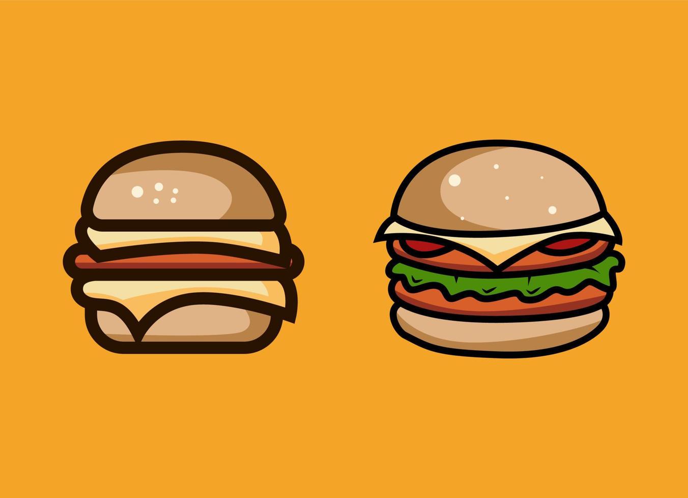 Fast food of hamburger logo Vector Illustration
