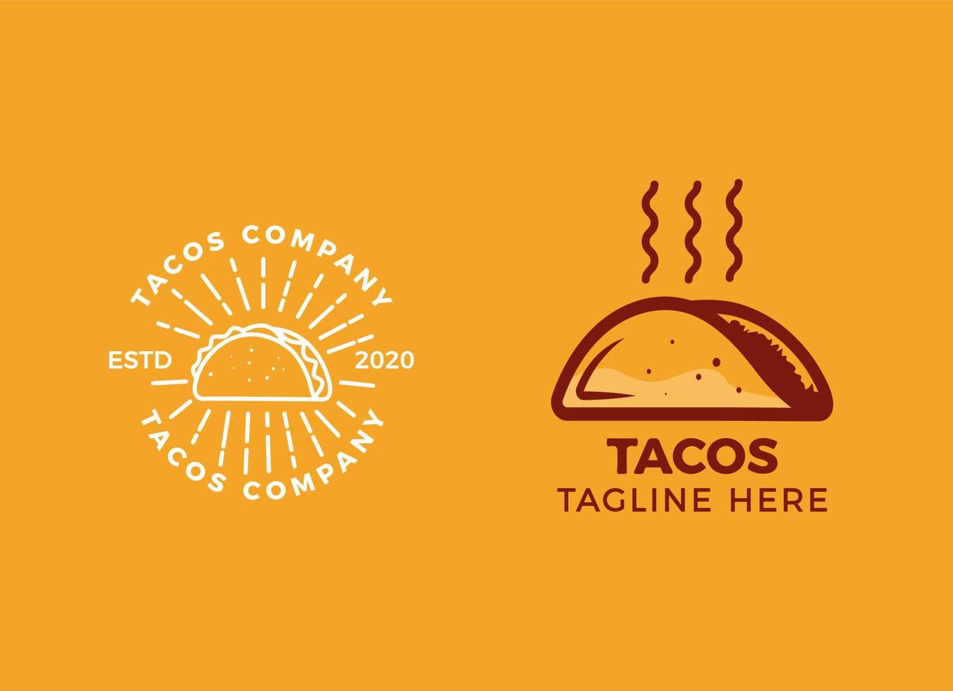 Tacos Vector Logo Design Illustration