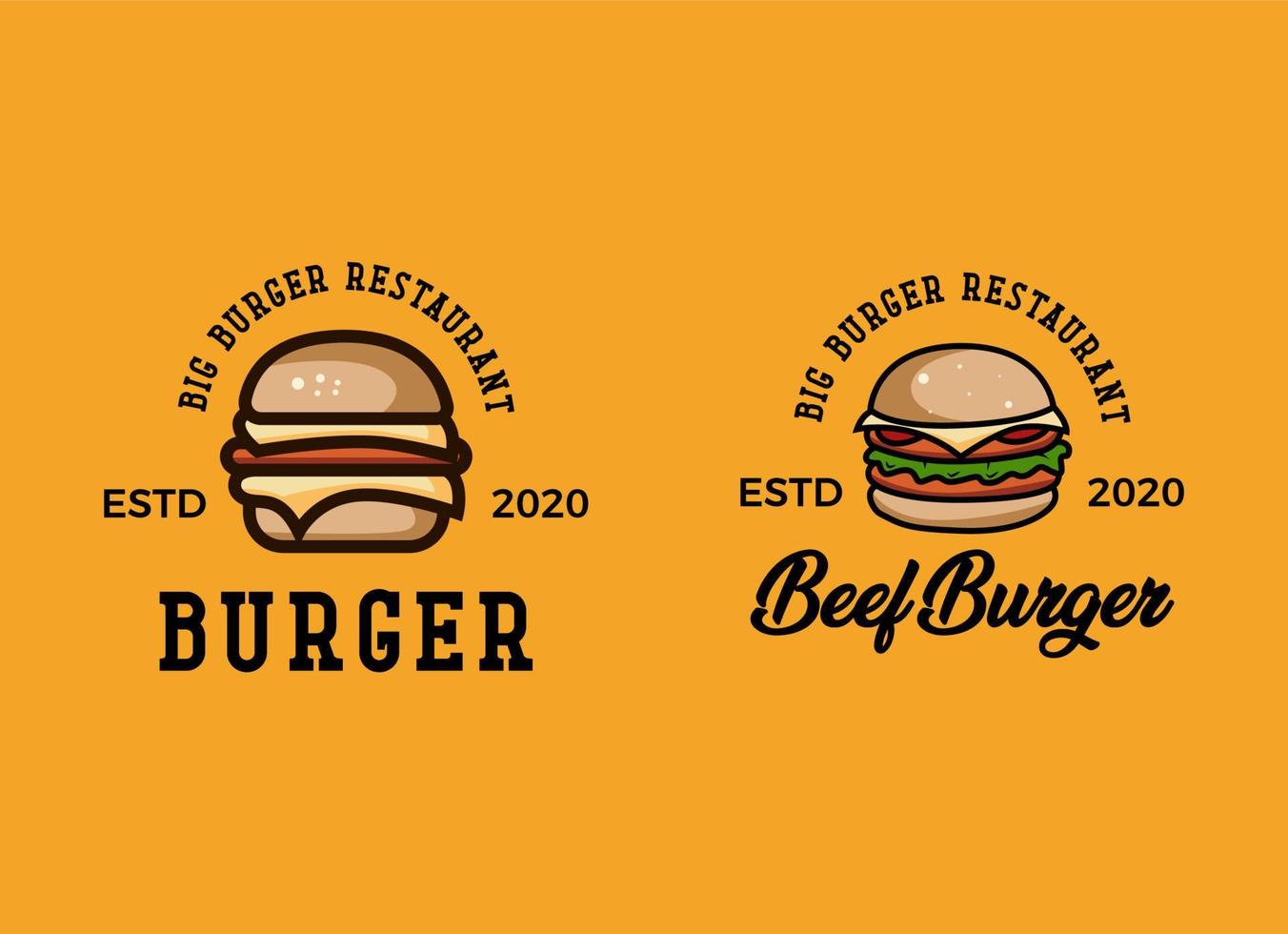 Fast food of hamburger logo Vector Illustration