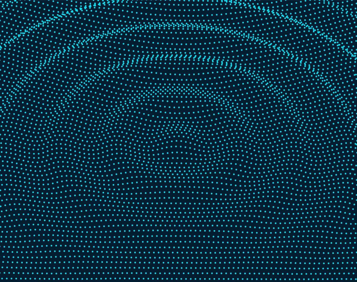 Vector ripple effect. 3D waves formed by dots. Minimal background design with concentric waves.