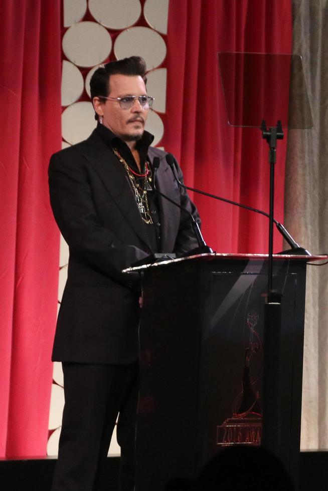 LOS ANGELES, FEB 20 - Johnny Depp at the Make-Up Artists And Hair Stylists Guild Awards at the Paramount Studios on February 20, 2016 in Los Angeles, CA photo