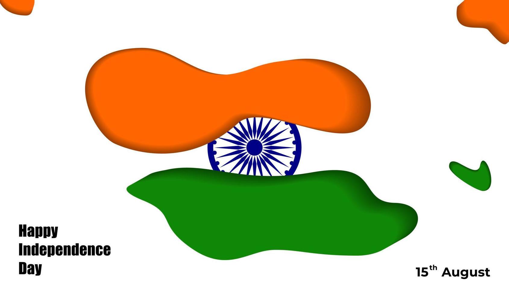 Happy Independence Day of India, India independence day. vector illustration with color flag