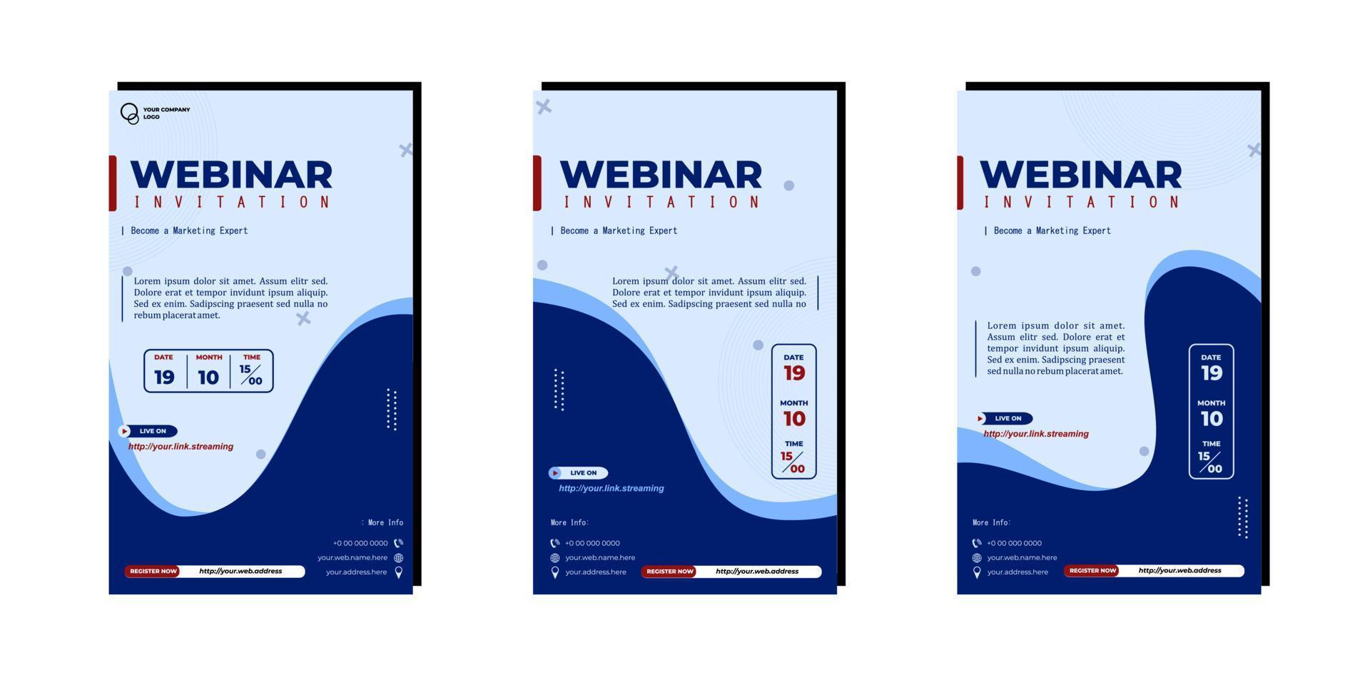 Digital marketing business webinar social media post. vector illustration and text