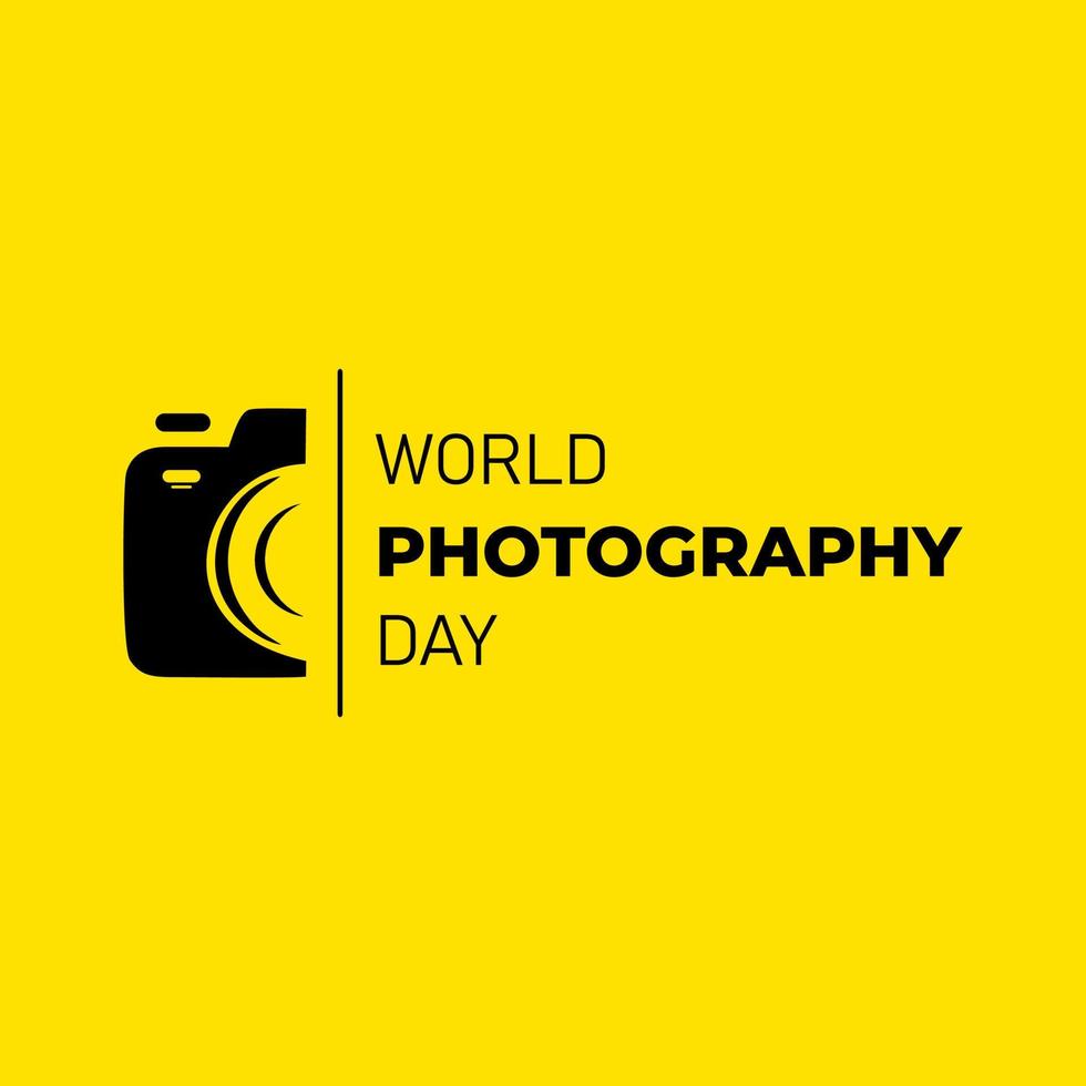 world photography day, perfect design with lens, vector illustration and text.