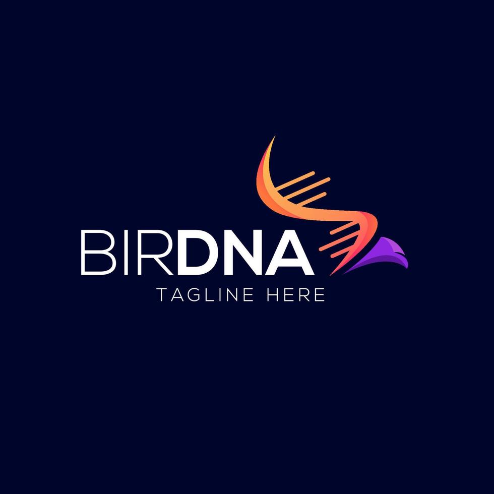 Eagle and DNA logo design template with modern style vector