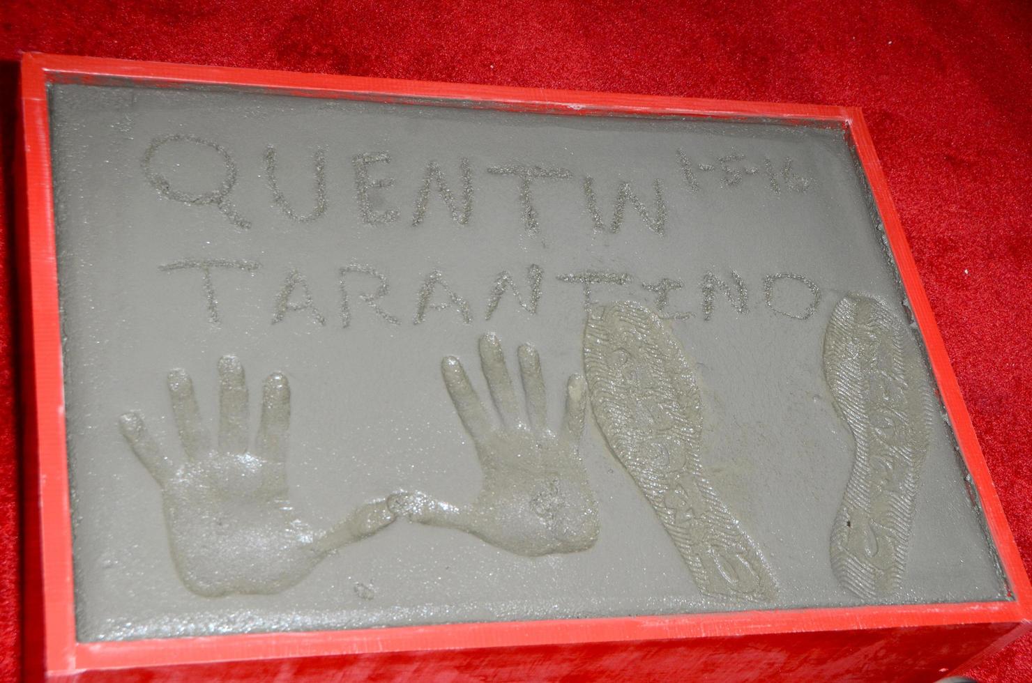 LOS ANGELES, JAN 5 - Quentin Tarantino Hand and Footprints at the Quentin Tarantino Hand and Footprints Ceremony at the TCL Chinese Theater IMAX on January 5, 2016 in Los Angeles, CA photo