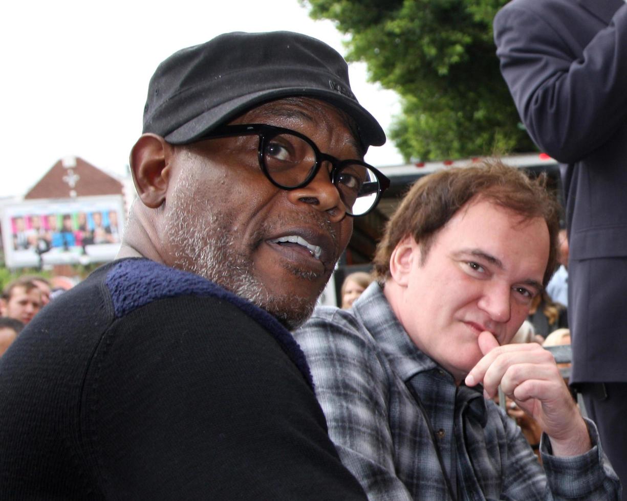 LOS ANGELES, DEC 1 - Quentin Tarantino, Samuel L Jackson at the Christoph Waltz Hollywood Walk of Fame Star Ceremony at the Hollywood Boulevard on December 1, 2014 in Los Angeles, CA photo