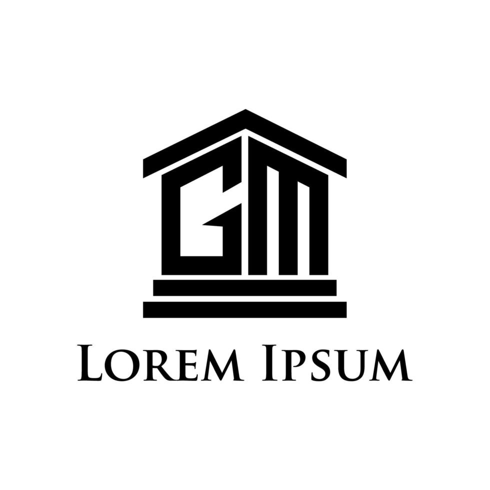 elementos de plantilla de diseño de icono de logotipo de letra gm vector