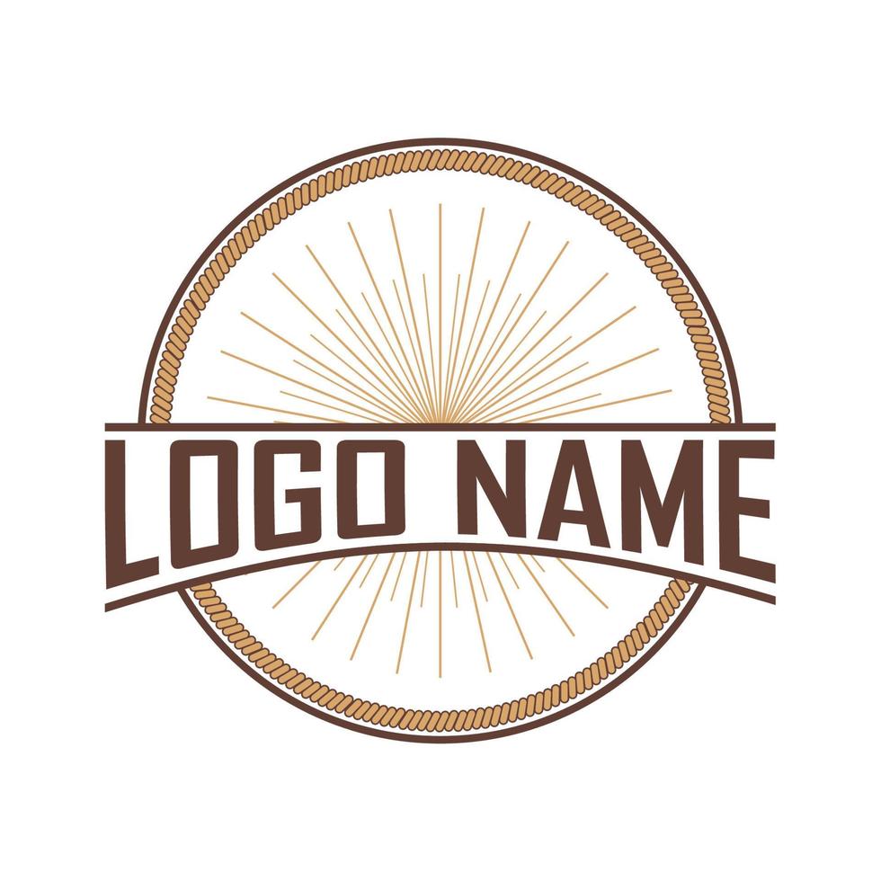 Circle logo frame from rope. For badges, labels, logotypes and branding business identity. vector