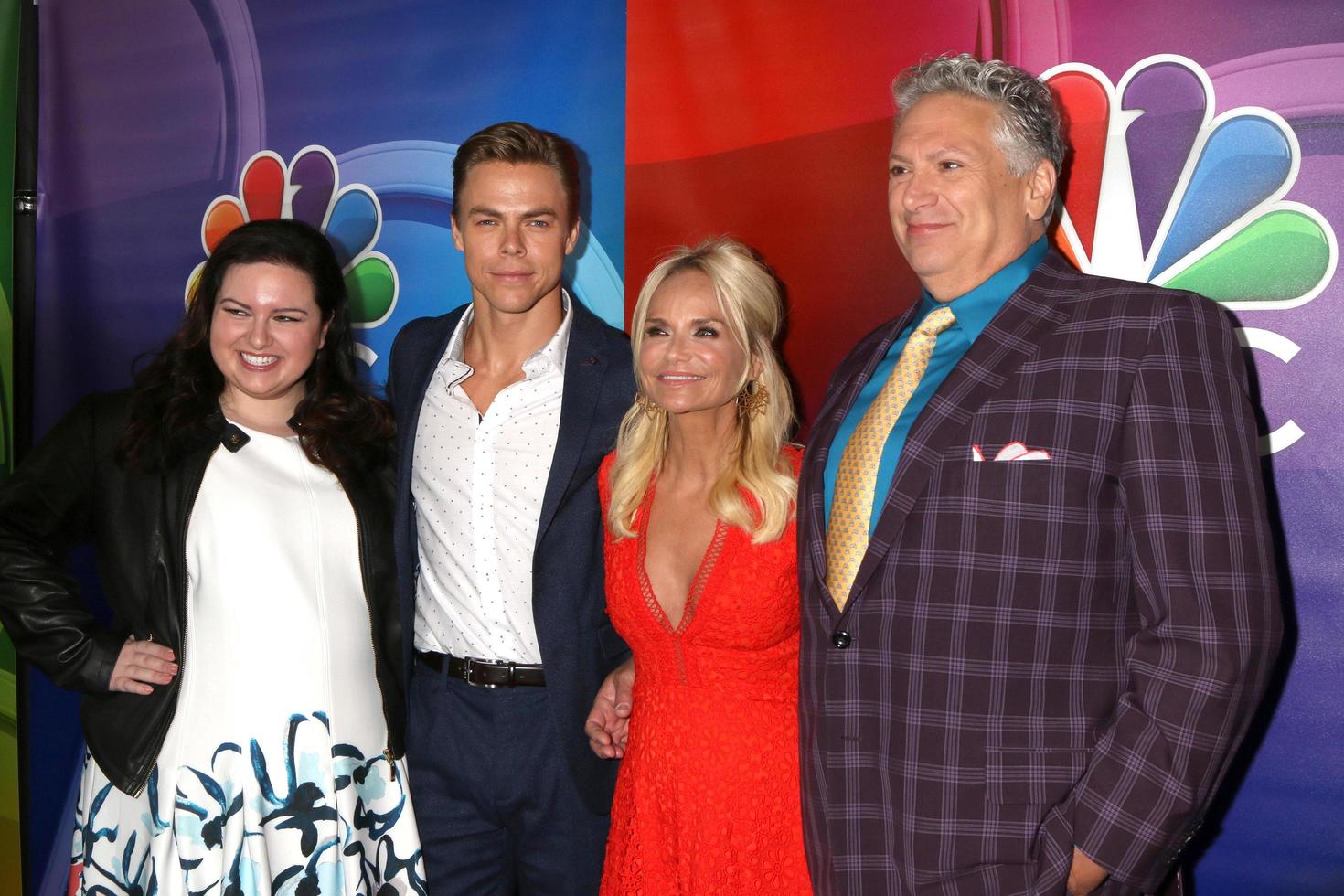 LOS ANGELES, AUG 2 - Maddie Baillio, Derek Hough, Kristin Chenoweth, Harvey Fierstein at the NBCUniversal TCA Summer 2016 Press Tour at the Beverly Hilton Hotel on August 2, 2016 in Beverly Hills, CA photo