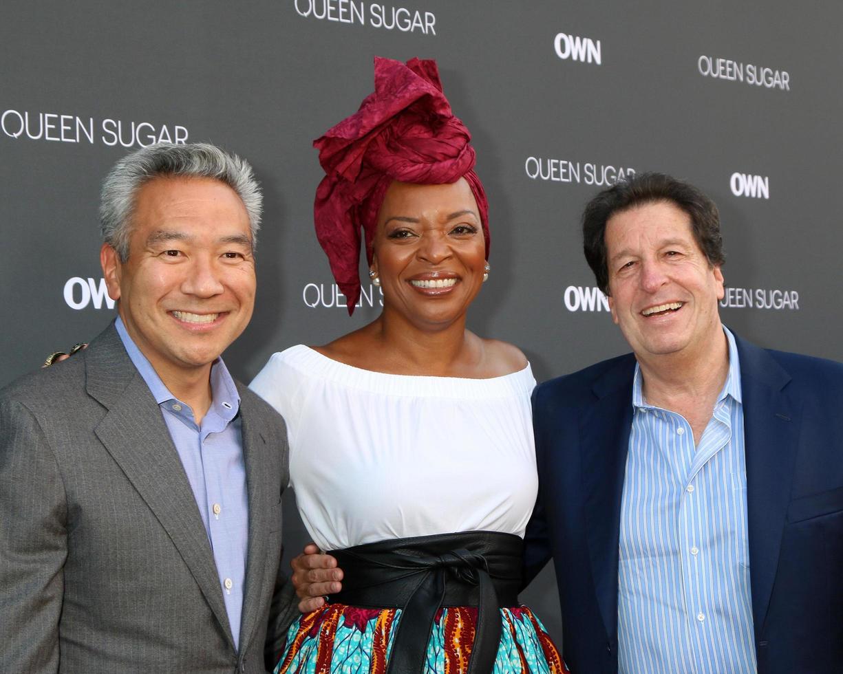 LOS ANGELES, AUG 29 - Kevin Tsujihara, Tina Lifford, Peter Roth at the Premiere Of OWN s Queen Sugar at the Warner Brothers Studios on August 29, 2016 in Burbank, CA photo