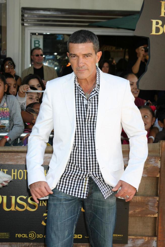 LOS ANGELES, OCT 23 - Antonio Banderas arriving at the Puss In Boots Premiere at the Regency Village Theater on October 23, 2011 in Westwood, CA photo