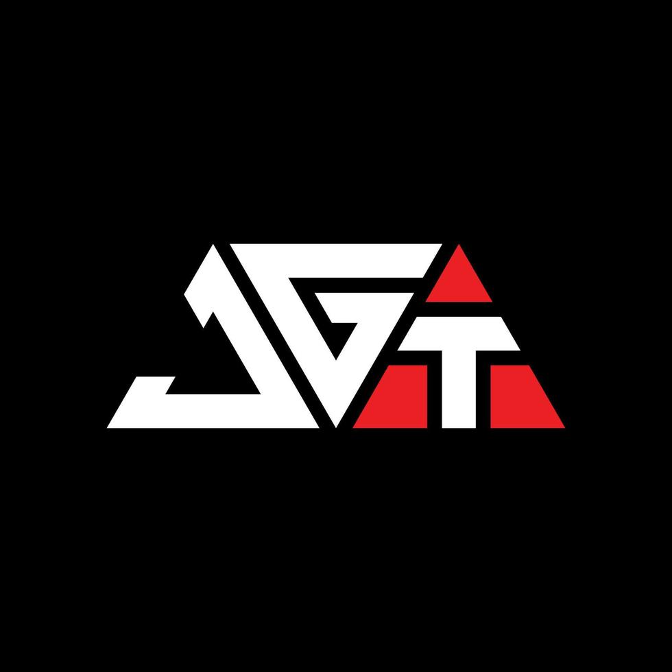 Diseño de logotipo de letra triangular jgt con forma de triángulo. monograma de diseño de logotipo de triángulo jgt. plantilla de logotipo de vector de triángulo jgt con color rojo. logotipo triangular jgt logotipo simple, elegante y lujoso. jgt